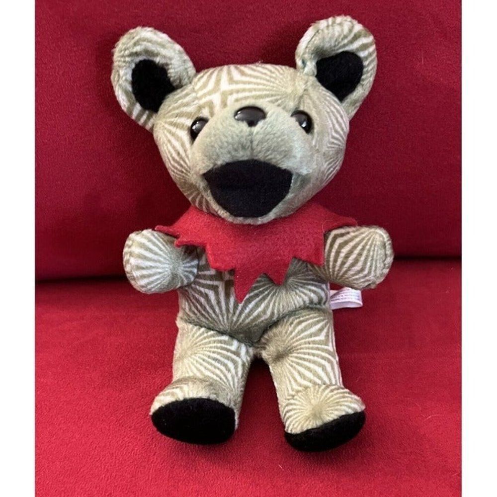Vintage Grateful Dead Dancing Bear - 1984 Liquid Blue Stuffed Animal - Green Red